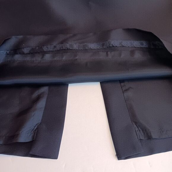 Adrianna Pappell Ocassions Sz 12P Navy Blue Silk Evening Maxi Dress w/Sequin - Picture 7 of 11